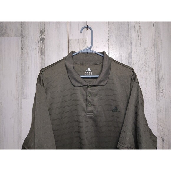 Adidas Polo Shirt Mens 2xl Green Stripe - Picture 3 of 8